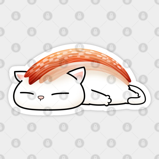 Chubby Cat Kani Sushi Sticker by Takeda_Art